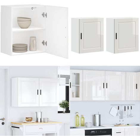 Armarios pared para cocina 2 uds Porto blanca alto brillo - Armario de pared - Cocina
