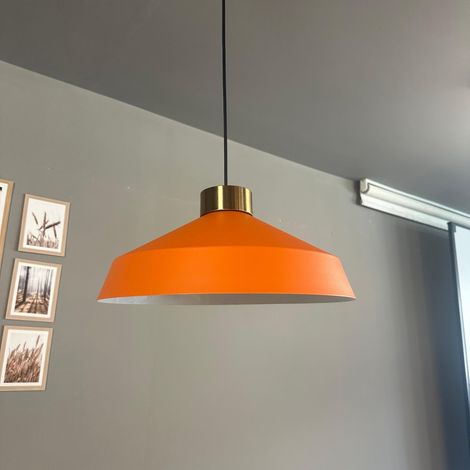 bamyum Lema Suspension Luminaire Rétro en Metal de 37,5 cm, Lustre de Salon Vintage, Éclairage de Plafond pour Chambre, Cuisine, Lampe Suspendue (1/5)