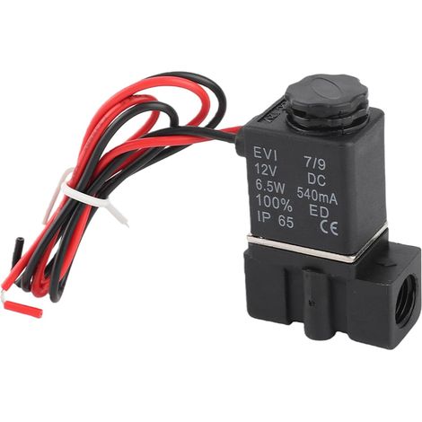 Électrovanne électrique DC12V 1/4 "NPT, électrovanne NC 2 voies 2 positions, pression de service 00,7 MPa, pour air, gaz inerte, liquide (1/5)