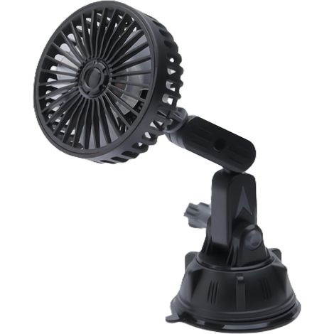 Ventilateur électrique à ventouse à tête unique pour pare-brise rotatif à 360 degrés, ventilateur portable 3 vitesses pour berline, SUV, camping-car, véhicules automobiles (1/5)
