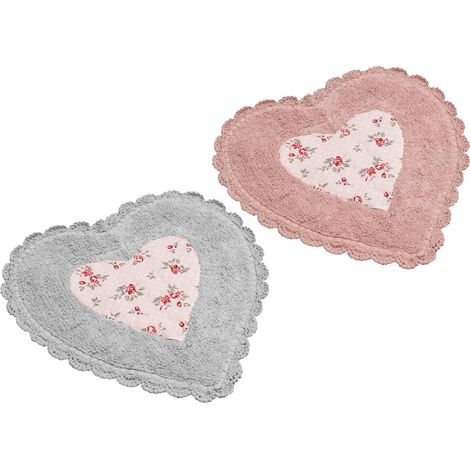 Tappeto Bagno Doccia Spugna Tappetino Assorbente Cotone Pelo Corto Mod. Vie En Rose, misuraVie En RosecoloreGrigio (1/5)