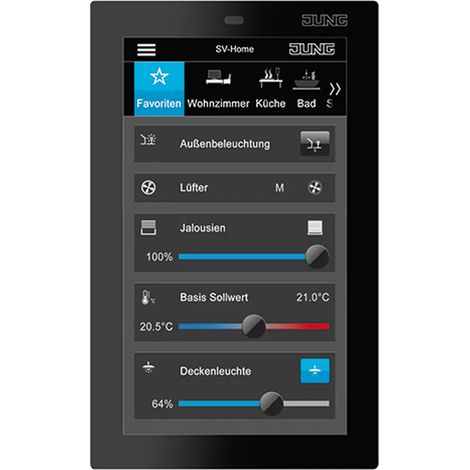 Jung Smart Control 5, 127 mm / 5″, schwarz SC 5 SW