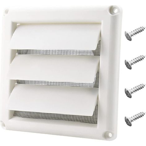 Copertura per sfiato dell'asciugatrice da 4" per cappa di ventilazione esterna montata a parete, ventilazione dell'asciugatrice con schermo, include 4 viti per una facile installazione (bianco) (1/4)