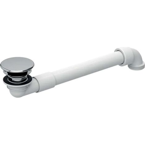 Geberit Accessori - Sifone salvaspazio con sistema di scarico per lavabi senza troppopieno, cromo 152.081.21.1
