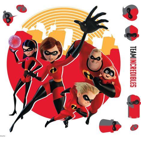 Sticker géant repositionnable Les Indestructibles 2 DISNEY - 43x92 cm (1/3)