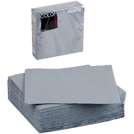 Paquets de 30 serviettes jetables en papier - Gris - 30 x 38 cm - Livraison gratuite