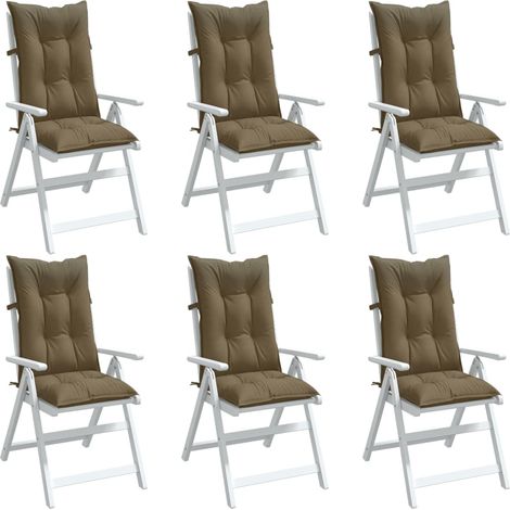 Cojines para silla respaldo alto 6 uds tela gris taupe melange