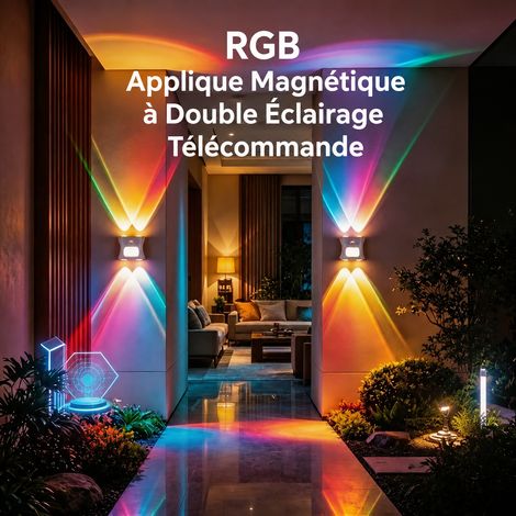 Applique veilleuse spot LED 4 têtes blanc RGB 16 couleurs avec télécommande blanc 1 réf 9531 10,2 × 6 × 9 cm 160 g – Livraison gratuite