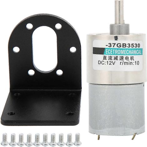 12V DC Getriebemotor XD37GB3530, Permanentmagnet-Mikromotor, niedrige Drehzahl 10 U/min, hohes Drehmoment, Halterung im Lieferumfang enthalten, vielseitig einsetzbar für DIY und Automatisierung. (1/5)
