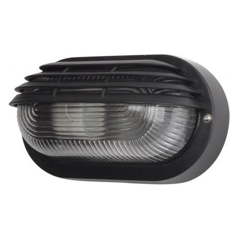 Wandleuchte ext.oval canopus klein 1xe27 polycarbonat schwarz 10x20,5x11,5 cm ip44