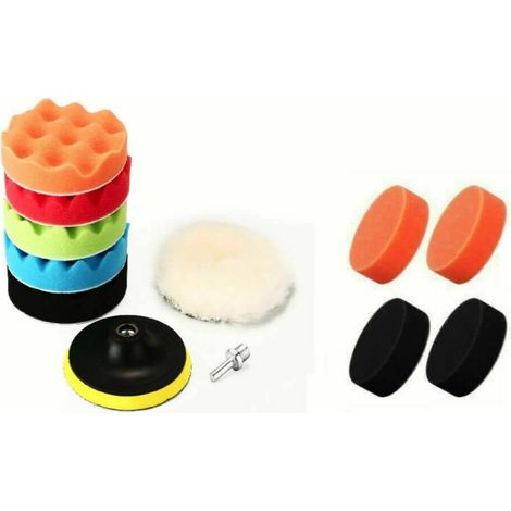 KIT LUCIDATURA AUTO DISCHI SPUGNA TAMPONE PLATORELLO 125 MM 5" POLLICI 11 PZ