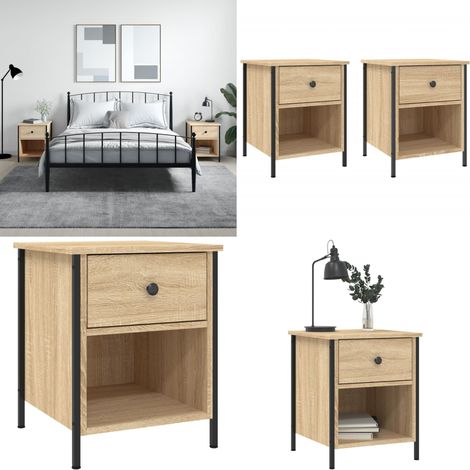 Nachttische 2 Stk. Sonoma-Eiche 40x42x50 cm Holzwerkstoff - Nachttische - Holzwerkstoffeinrichtung - Kommode - Sideboard - Schlafzimmermöbel - Home & Living (1/5)