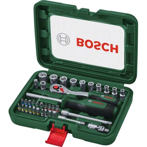 Juego de carraca 1/4" Bosch 37 piezas 72 dientes 93 Nm ángulo 5° (1/2)