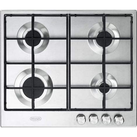 De'Longhi Piano Cottura Gas 4 Fornelli da Incasso 60 cm Acciaio Inox SLF 4R60 LX Lite