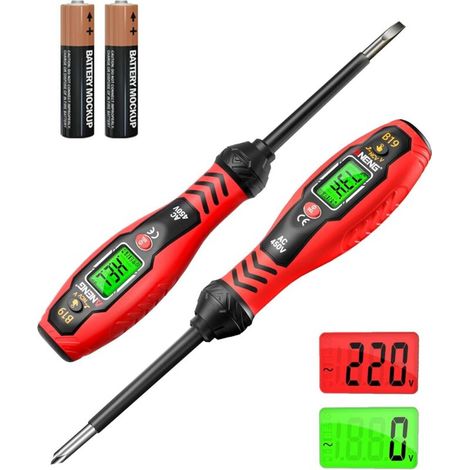 ANENG Testeur de Tension Avec Tournevis,Outil de Test Électrique,détecteur de Tension Sans Contact,Double Plage CA 11V/30V-1000V,Écran LCD,Alarme Sonore,détecteur de Point D’arrêt (1/5)
