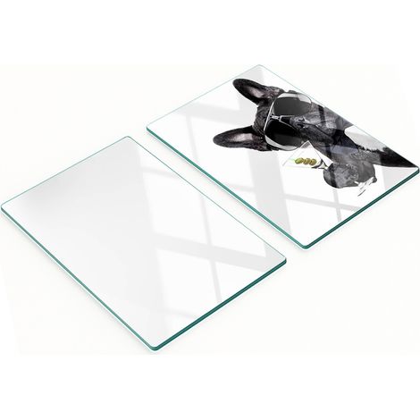 Tablas decorativas de cristal para cortar y servir, Martini Pies, 2x40x52 cm