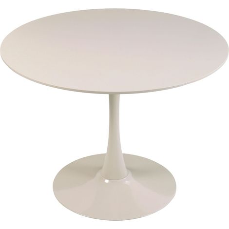 Oviala – Table de salle à manger ronde 4 personnes D100 cm – Plateau MDF peinture mate – Pieds métal thermolaqué – Hauteur 74 cm (1/4)
