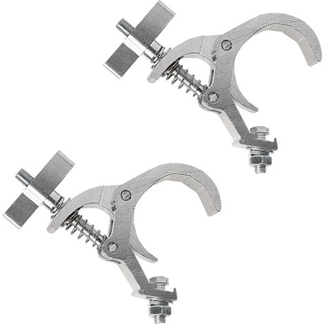 Kit de 2 Crochets Lumière DJ, Fixation à Truss Bracket 40-70mm, Crochet à Pince pour Scène et Éclairage LED (1/5)