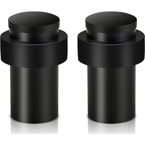 Set mit 2 robusten Türstoppern aus Edelstahl für Fußleisten