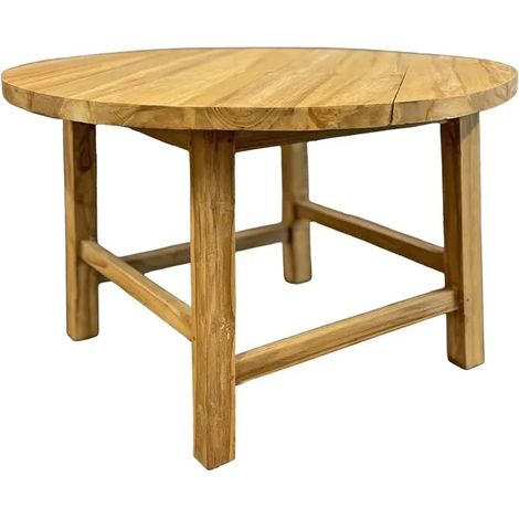 Table basse ronde 70 cm en bois de teck massif – SYLVIA (1/5)