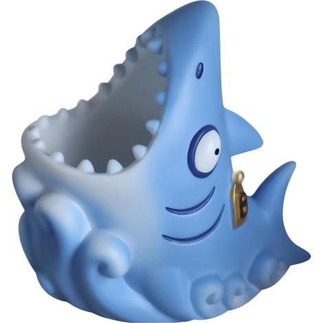 Organizer aus Kunstharz 3D Haifischform offen Zahnbürsten