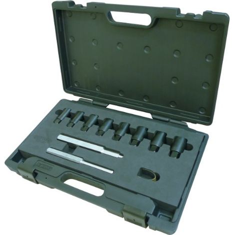 Kstools Juego para desmontar tuercas antirrobo cromado 10 piezas