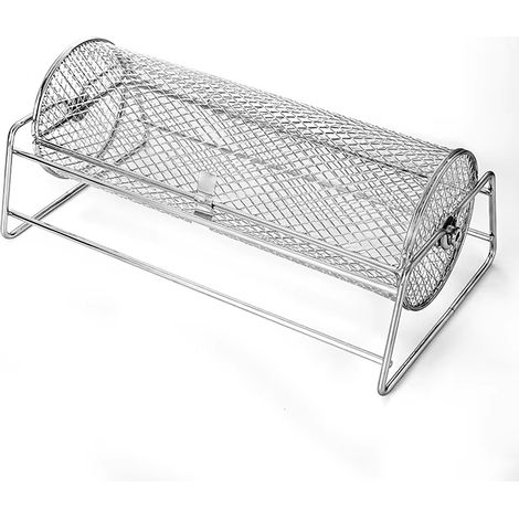 Grille de barbecue rotative en acier inoxydable, rôtissoire, support à viande (1/5)