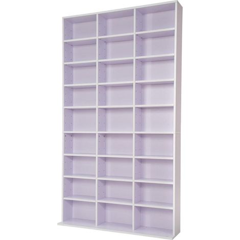 Estantería para CD/DVD unidad de almacenamiento para 1.000 CD MDF blanco/púrpura 080000355