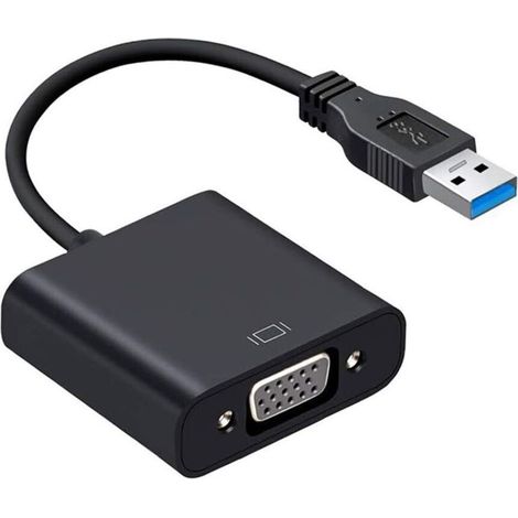 Adaptateur USB 3.0 vers VGA, convertisseur Adaptateur vidéo USB vers VGA Affichage Multi-écrans Adaptateur de câble Externe pour Windows 10/8.1/8/7/XP (1/5)