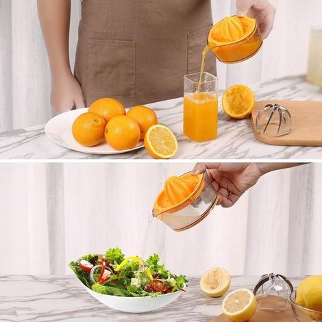 Exprimidor manual de cítricos con colador y recipiente para limón, lima y naranja (1/5)