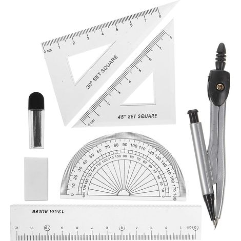Ensemble compas et règle métallique jojofuny pour le dessin avec (1/5)