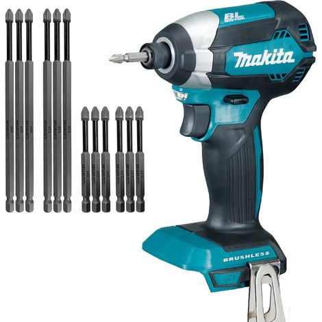 Makita DTD153Z 18V LXT Cordless Brushless Impact Driver + 12 Piece Long Bit Set (1/5)