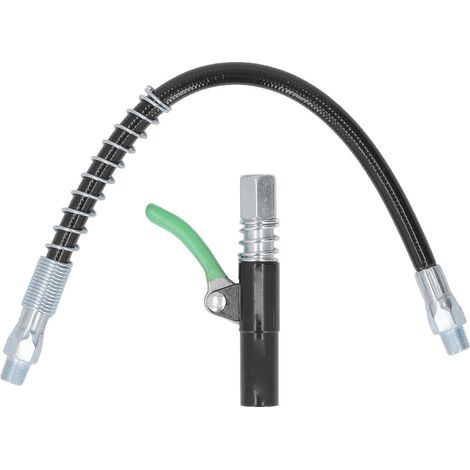 Pistolet graisseur à couplage unique, embout autobloquant à déconnexion rapide, étanche aux fuites, pour entretien et chantier. (1/5)