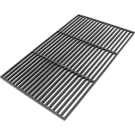 Barbecue quadrato 54 x 34 cm in ghisa, a carbone/gas, per grigliate, cucina, terrazza, giardino, carne, verdure
