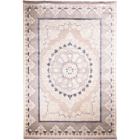 Tapis oriental tissé Sanam  - 225x150cm, Rectangular - 100% Acrylique - Tissé - Argent