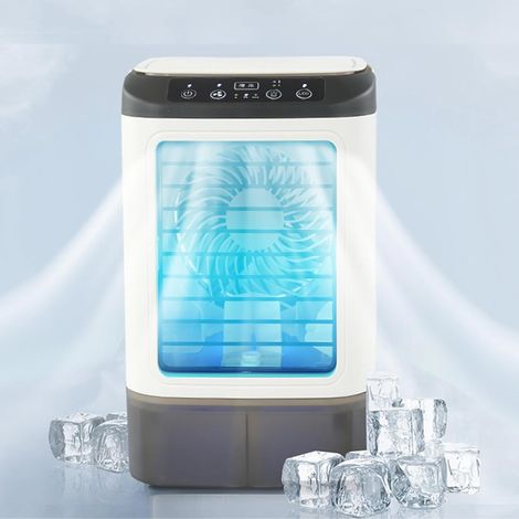 Mini Refroidisseur D'air, Climatisation Mobile 4 en 1, Ventilateur de Table USB avec Réservoir D'eau de 900 Ml, 3 Vitesses, 2 Niveaux de Brume et LED 7 Couleurs, Refroidi (1/5)