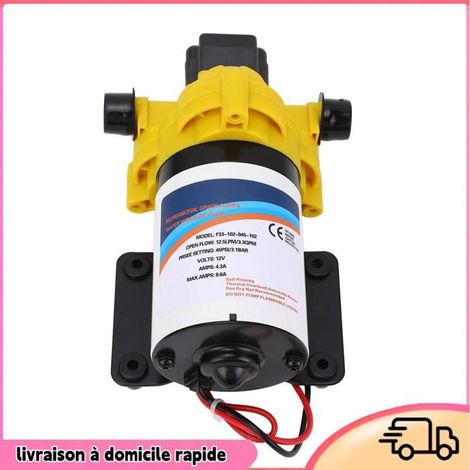 Pompe à Eau à Membrane 12V DC, Auto-amorçante à Faible Bruit, 3.3 GPM, 45 PSI, Pompe à Eau Douce, Camping-Car, Yacht Marin (1/4)