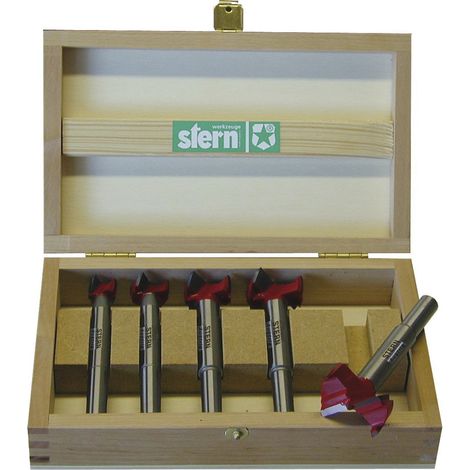 Stern HM Kunstbohrer Zylinderschaft Holzkasette Holzbohrer ø 15 - 35 mm 5-teilig
