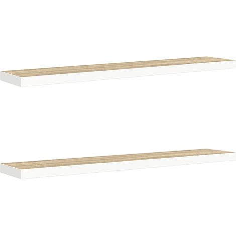Maison Exclusive - Schweberegale 2 Stk. Eichen-Optik und Weiß 120