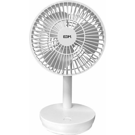 Ventilador de sobremesa recargable blanco 5w, 31,6 db, aspas: ø14,5 cm 17 x 13 x 26 cm (1/5)