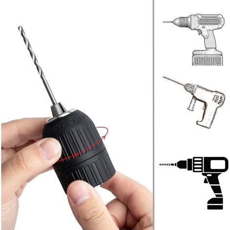 13mm Mandrin Auto-serrant Rapide Adaptateur SDS perforateur perceuse foret (1/4)