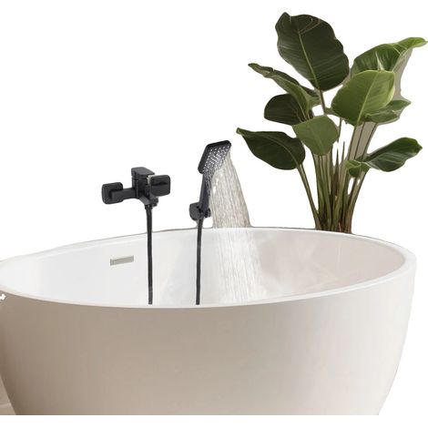 Wandmontiertes Badewannenarmatur-Set, Kupfermaterial, Wassertemperaturbereich 0-80℃, 3 Duschmodi, lackierte Oberfläche, einfache Montage (1/5)