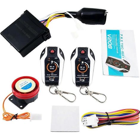 Système antivol universel bidirectionnel pour motos, alarme antivol à vibration pour scooters, démarrage à distance, compatible avec BMW/Honda/Suzuki Type 2. (1/4)