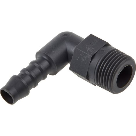 RS PRO Mâle Coude 3/8pouce, BSP 3/8" mâle, en Nylon ( Prix pour Paquet de 5 )