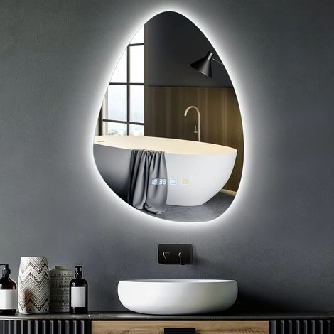 Miroir lumineux 70x50 cm – miroir de salle de bain avec LED et contrôle tactile