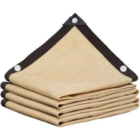 Voile d'ombrage rectangulaire anti-UV pour extérieur, beige, pour jardin, piscine, terrasse, plage, 3 x 4 m, jaune (1/5)