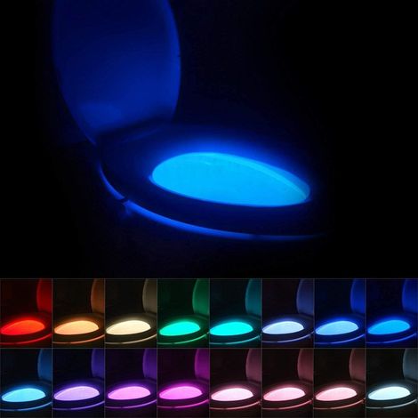 Capteur de toilette suspendu corps capteur de toilette LED couleur veilleuse-8 couleurs, 2.5W, 3 piles AAA, 1pc (1/5)