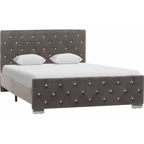 Bed Frame without Mattress Grey Fabric 120x200cm vidaXL (1/5)