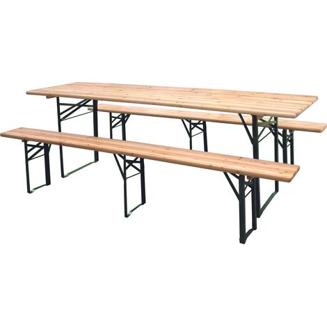 Tata Linda SET BIRRERIA PLUS  Tavolo cm. 220x70x76h+panche 3 gambe