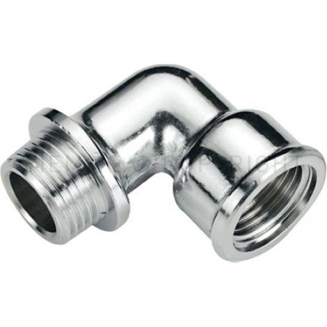 Raccordo curvo m-f cromato 1/2 x 1/2 con flangia uni iso 228 tiemme 1520020